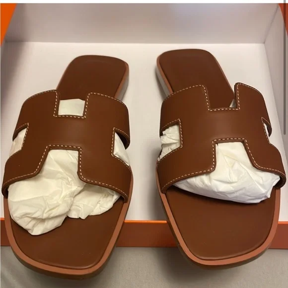 Authentic Hermes Oran leather Sandals - Picture 3 of 6
